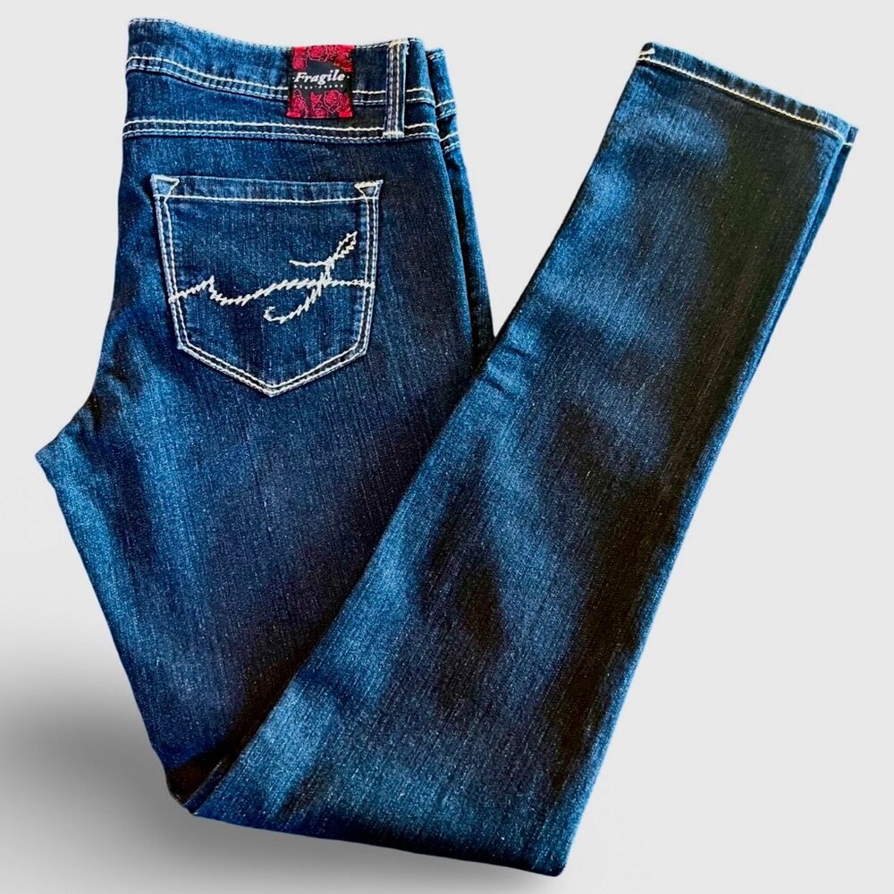 Vintage Y2K Fragile Blue Jeans Skinny Jeans